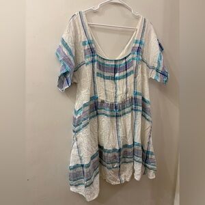 Free People Striped shift Dress - women’s medium - shirt sleeve - pockets